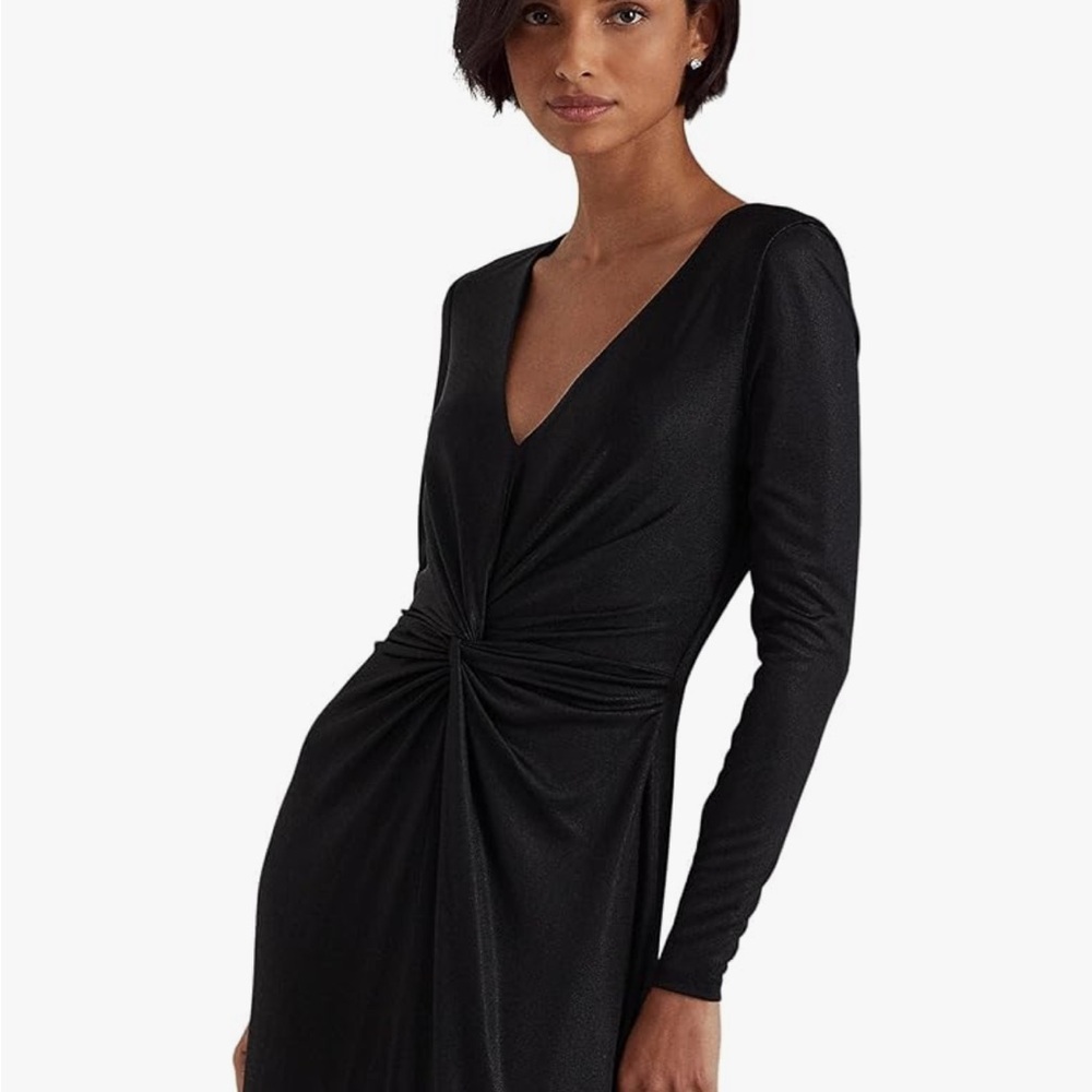 Lauren Ralph Lauren Women's Twist-Front Foil Print Jersey Gown